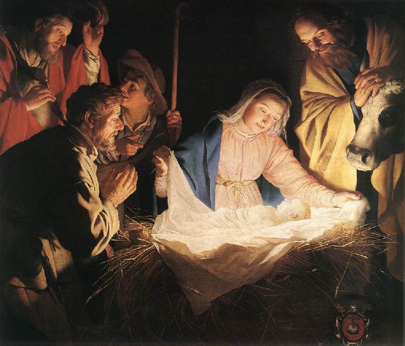 HONTHORST, Gerrit van Adoration of the Shepherds  sf oil painting picture